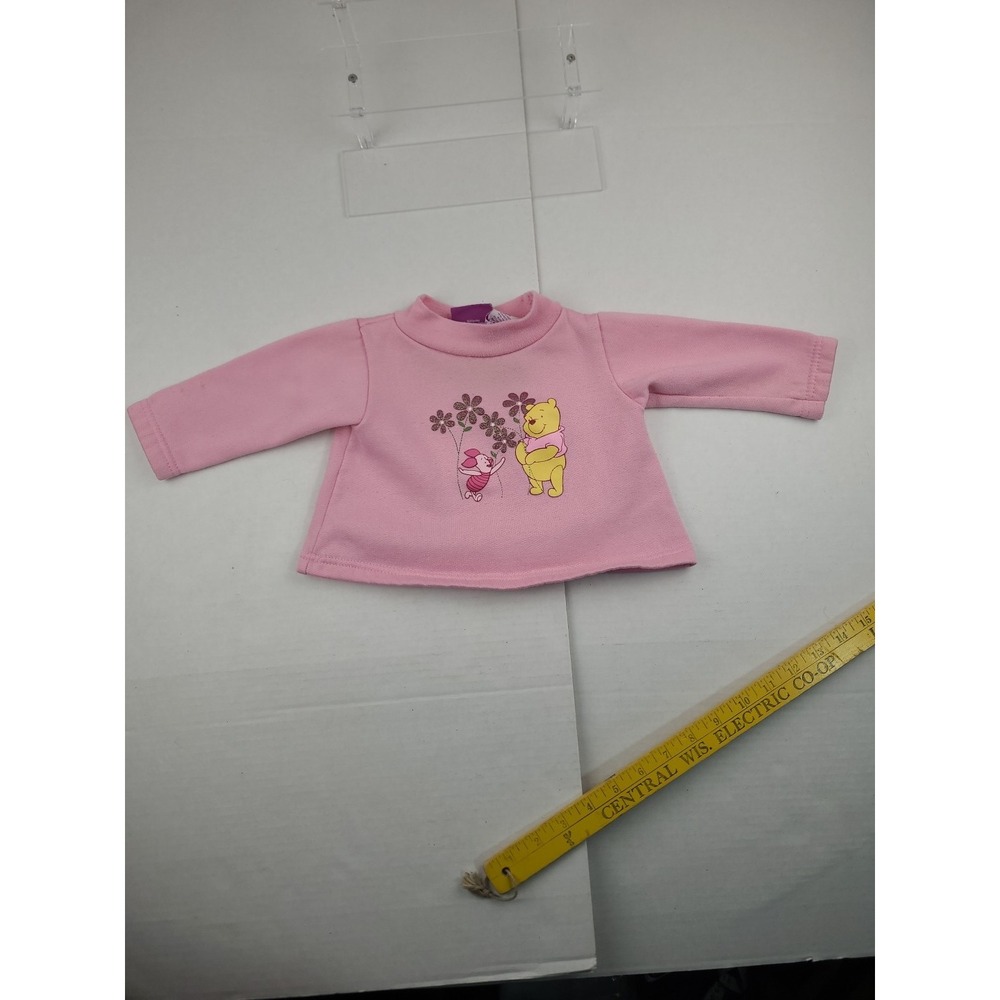 Vintage Winnie the Pooh Shirt Pink Baby Girl Size 12 Months Pigglet Flower STAIN